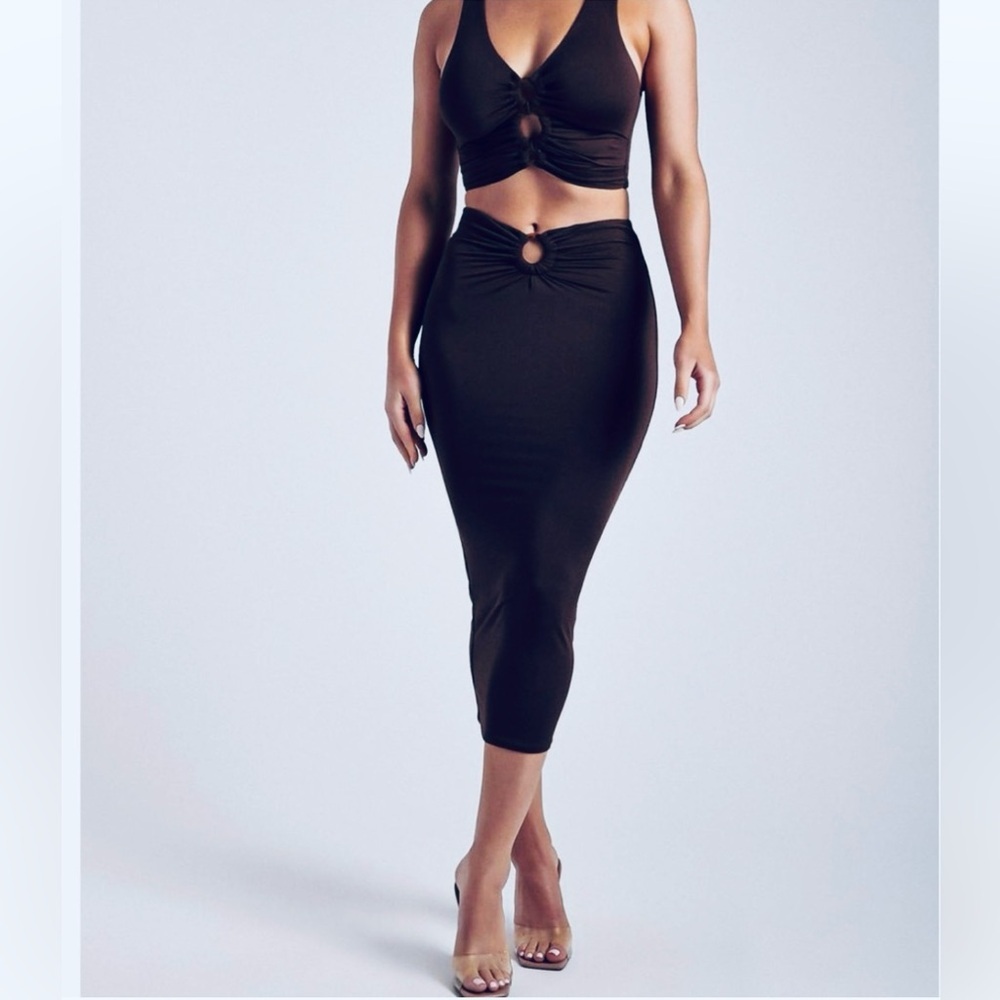 Meshki Black Samara Skirt and Skylar Top Set size M